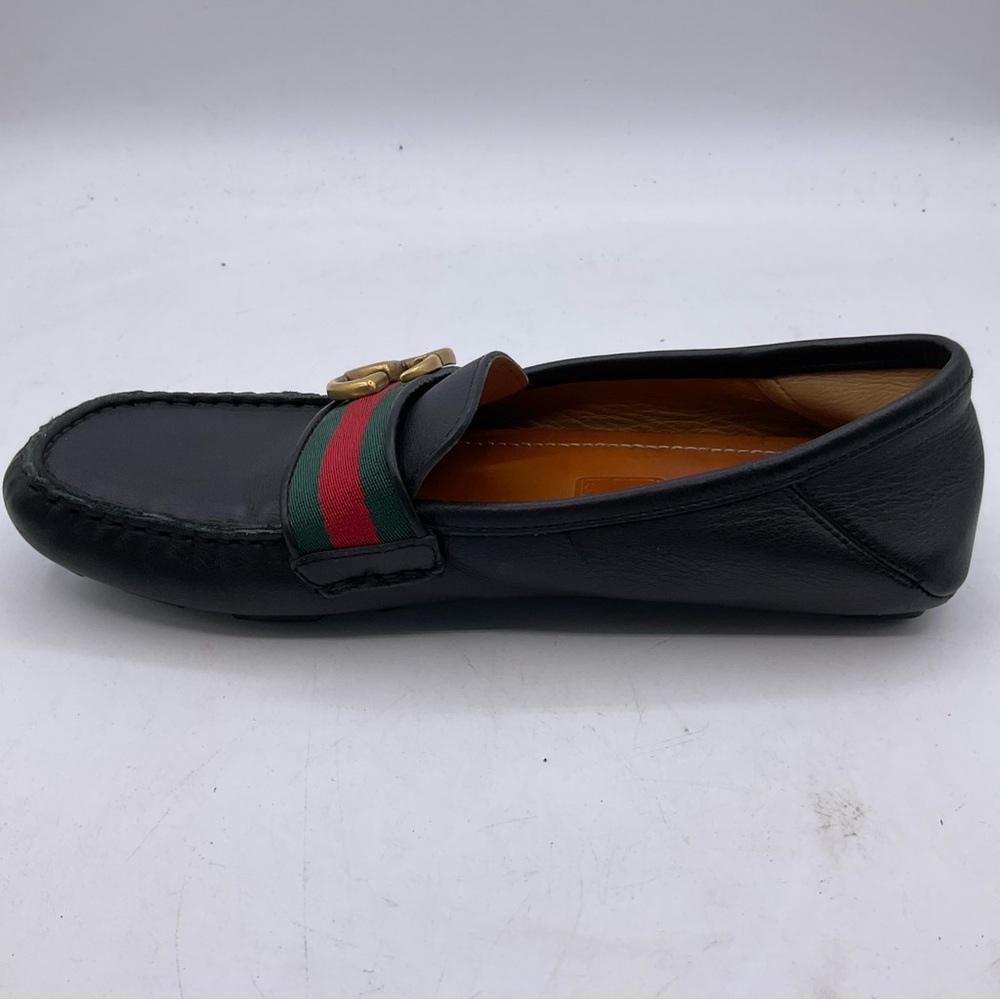 Gucci GG Marmont/Shelly Line/Double G Web Leather Loafers 454638 Size 5 - Picture 7 of 16